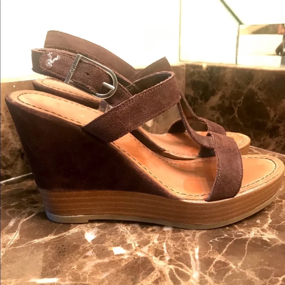 American Eagle Suede Sandal Wedge